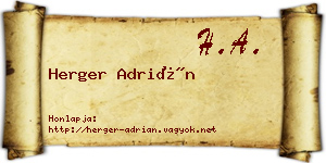 Herger Adrián névjegykártya